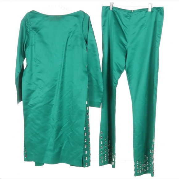 Silk Embellished Jeweled Tunic and Pants Size PS - Picture 7 of 7